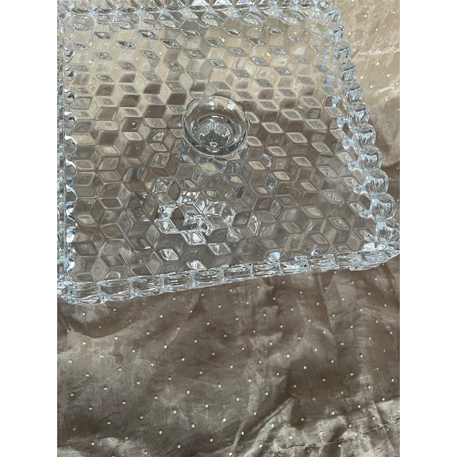 Fostoria 1915-82 American Clear Cube Square 10 1/8" Cake Stand For Sale - Image 9 of 10