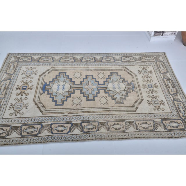 Art Deco 1960s Oriental Design Wool Antique Area Rug For Sale - Image 3 of 11