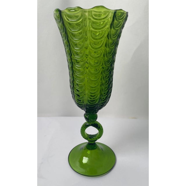 1940s Large Vintage Handcrafted Murano Glass Chalice in the Style of Carlo Scarpa, 1950s For Sale - Image 5 of 15