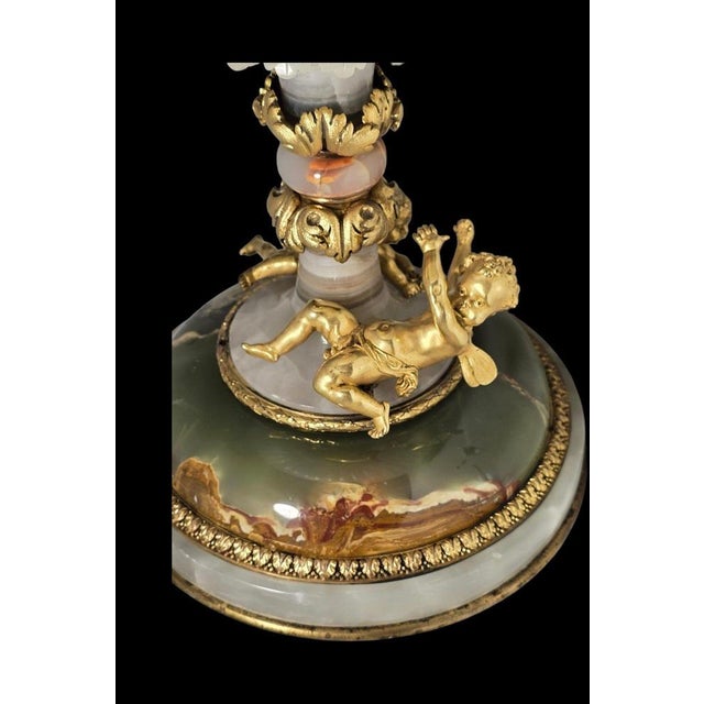 Gilded Bronze Agate and Algerian Onyx Centerpiece attributed to Eugène Cornu, 1890s For Sale - Image 15 of 18