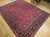 Antique Persian Sarouk Area Rug, Hand-Knotted Wool, Allover Floral Pattern, 9x11, Red & Navy For Sale - Image 15 of 16