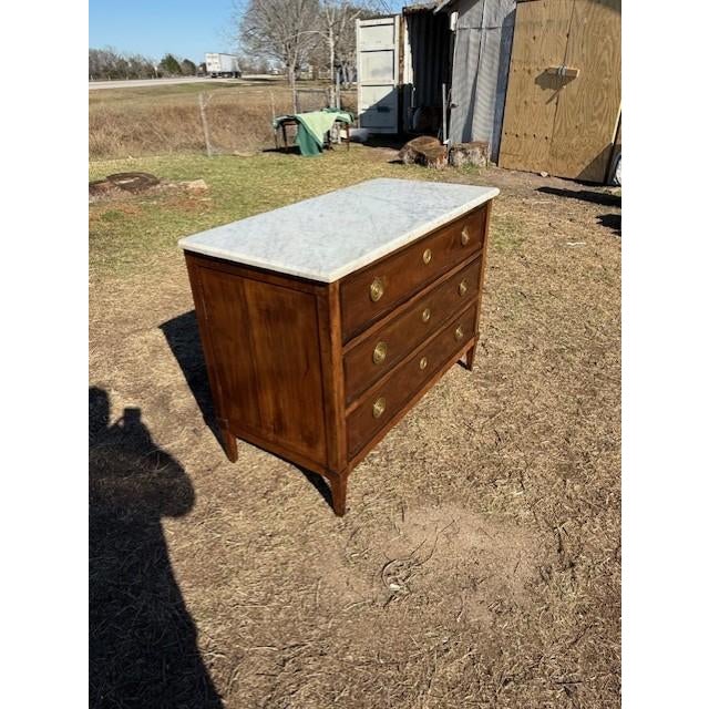 Sienna 18th Century Louis XVI Carrara Marble Top Chest of Drawer / Commodes For Sale - Image 8 of 18