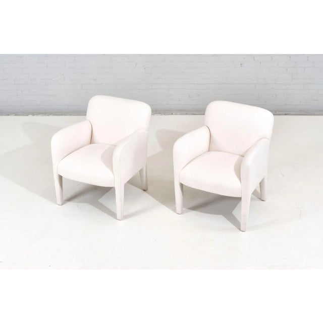 1980s Postmodern Pair Lounge Chairs by Preview in Boucle, 1980 For Sale - Image 5 of 9