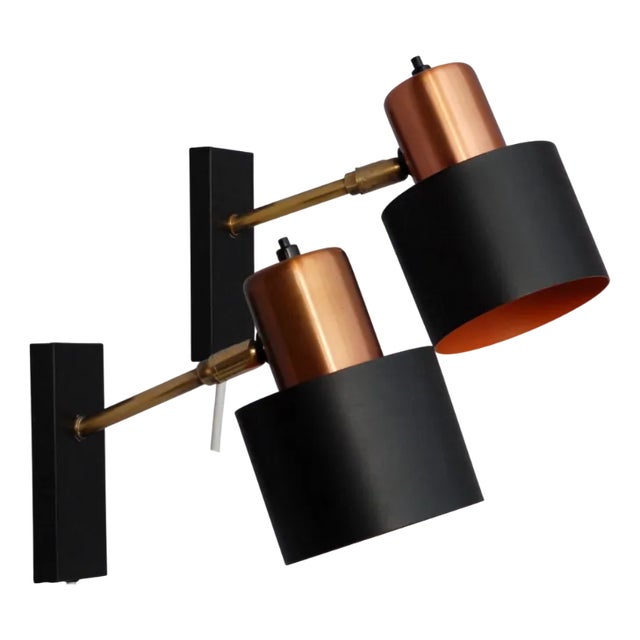 Alfa Wall Lamps by Jo Hammerborg for Fog & Morup, 1970s Set of 2 For Sale