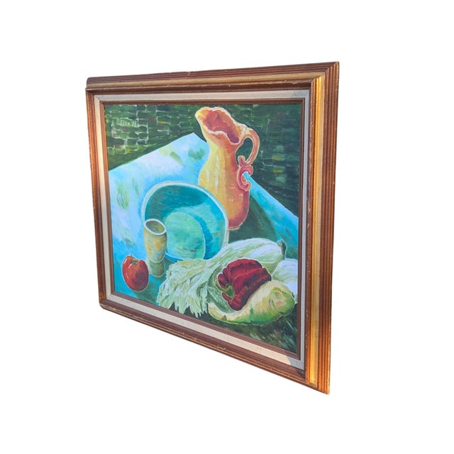 Vintage Still Life Vegetable Painting Framed For Sale - Image 4 of 13