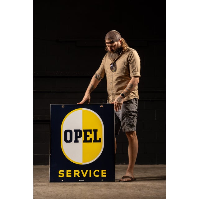 Mid-Century Modern Vintage Opel Service Station DSP Sign For Sale - Image 3 of 12