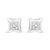 Contemporary Sterling Silver 1/3 Cttw Princess Cut Diamond Square Stud Earrings For Sale - Image 3 of 5