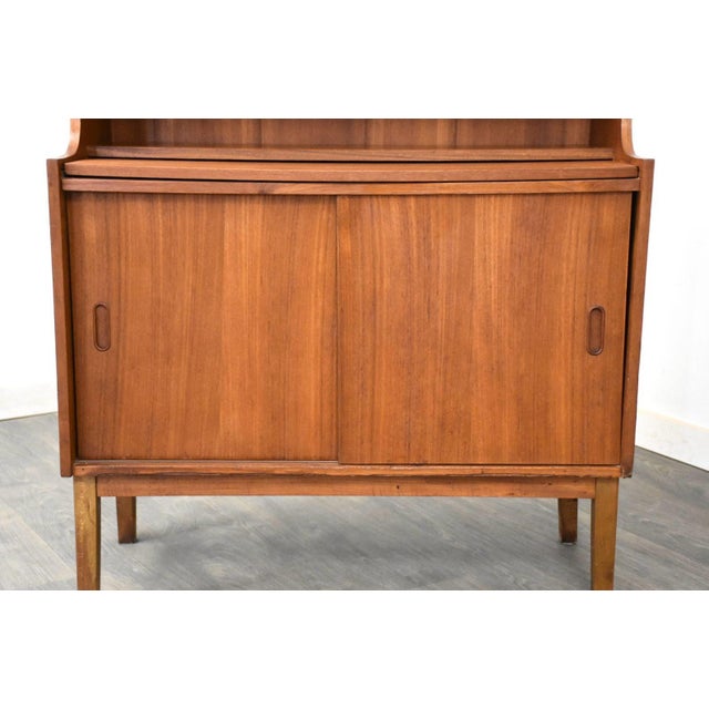 1960s Danish Modern Teak Bookcase Secretary Desk For Sale - Image 10 of 10