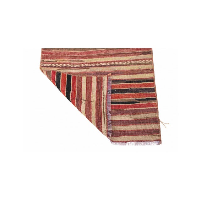 1960s Striped Vintage Turkish Kilim Rug - 1`11″ X 4`5″ Ft. For Sale - Image 5 of 6