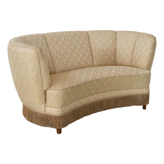 Art Deco Danish Banana Sofa, 1940s For Sale