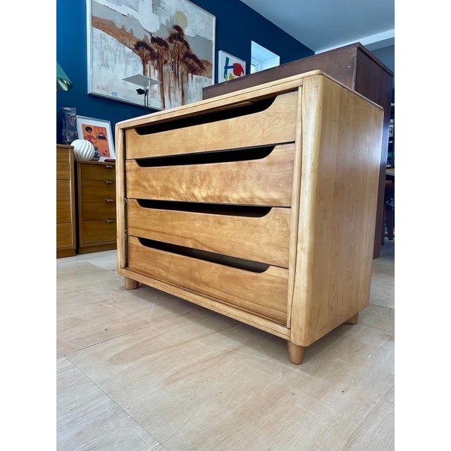 Heywood Wakefield 4-Drawer Tambour Chest/ Cabinet For Sale - Image 11 of 12