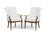 1940s Pair of Grosfeld House Style Tufted Wingback Armchairs in Ivory Linen For Sale In New York - Image 6 of 6