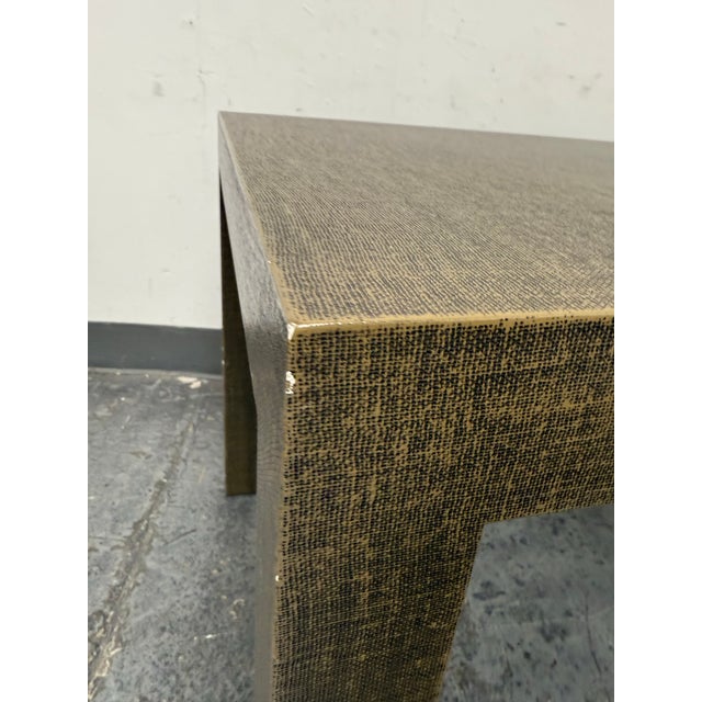 Brown Urban Furniture Linen Wrapped End Table For Sale - Image 8 of 12