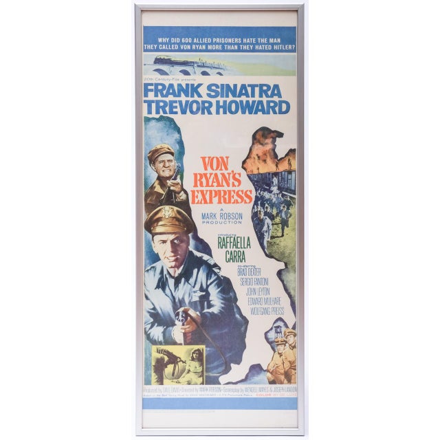 1965 Von Ryan's Express Fox Original Movie Poster, Framed For Sale - Image 4 of 4