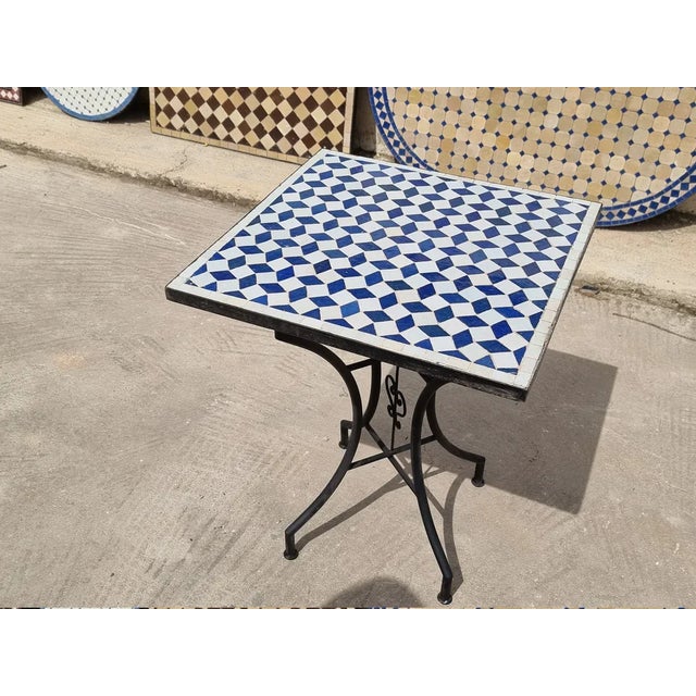 tiles table for An indoor / outdoor glazed Moroccan mosaic table, A very simple style, but with great handcraftsmanship....