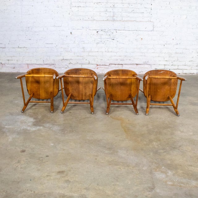 Mid-20th Century Early American Style Dining or Side Chairs Maple Windsor Hitchcock Stamped Set of 4 For Sale - Image 14 of 18