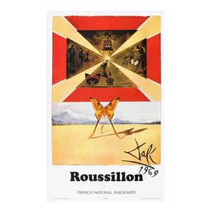 1969 Salvador Dali Roussillon (Large) French Railroads Poster