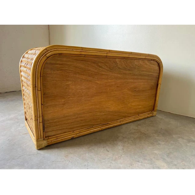 Vintage Coastal Organic Bamboo and Rattan Six - Drawers Waterfall Top Dresser/ Sold For Sale - Image 12 of 12