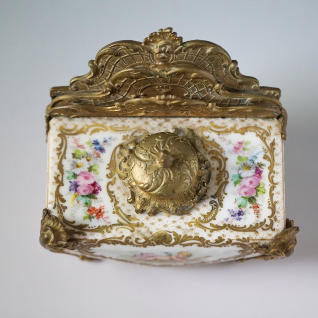 Sèvres French Porcelain & Gilt Bronze Inkwell Letter Holder, C. 1880 For Sale - Image 9 of 13