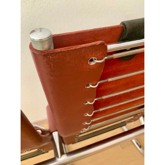 A very high-quality (Pfalzberger manufactured chrome-steel furniture for Knoll for a long time), rare, chrome-...