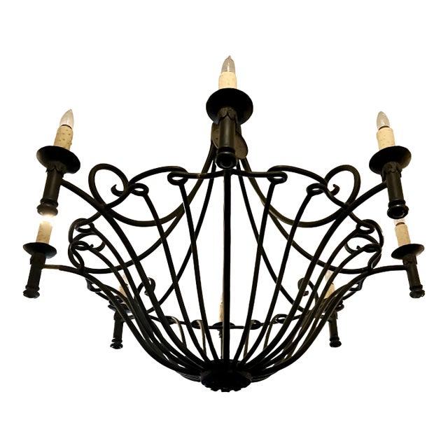 Ebanista Spanish Colonial Wrought Iron Chandelier - Famous Estate For Sale