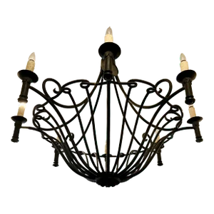 Ebanista Spanish Colonial Wrought Iron Chandelier - Famous Estate