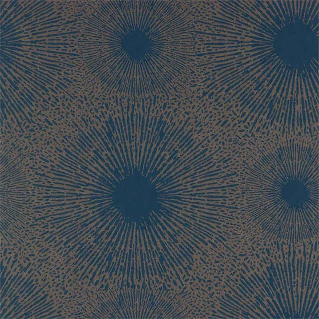 Harlequin Perlite Wallpaper in Lapis / Copper Ore For Sale