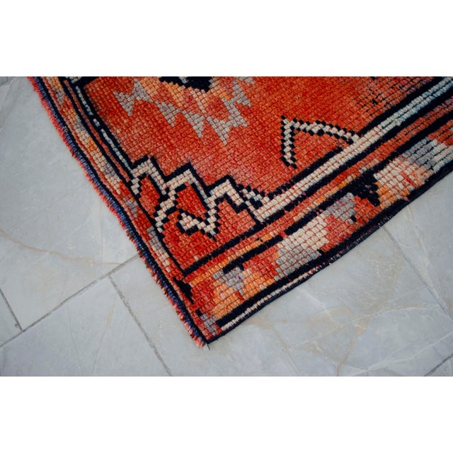 1960s Runner Kurdish Hand-Knotted Rug Hallway Decor Kitchen Floor Accent 3x12 Ft Approx For Sale - Image 10 of 16