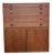1970s Danish Modern Teak Modular Wall Unit Cabinet With Tambour Doors & Flat File Drawers For Sale
