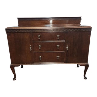 1920s English Chippendale Style Mahogany Sideboard For Sale