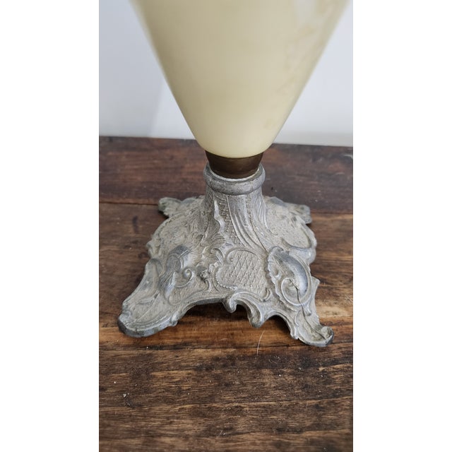 Circa 1900 Victorian Rococo Revival Pink Rose Porcelain & Spelter Mantel Ewer For Sale - Image 17 of 18