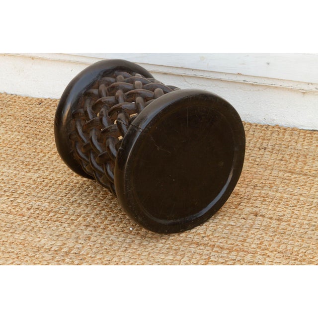 Finely Carved Lattice Bamileke Stool For Sale In Los Angeles - Image 6 of 9