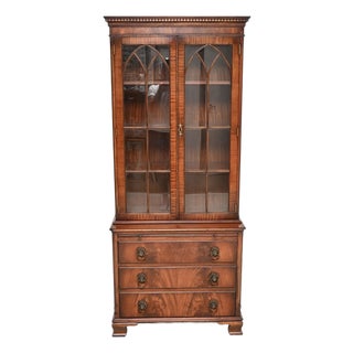 Antique Georgian Bookcase Cabinet, 1950 For Sale