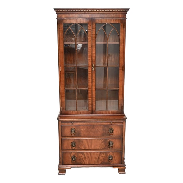 Antique Georgian Bookcase Cabinet, 1950 For Sale
