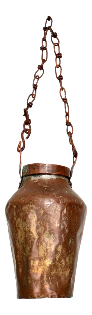 Antique French Vessel Copper & Brass Original Chain