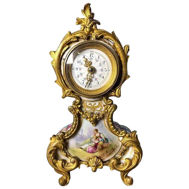 Mantel or Table Clock from Meissen, 19th Century For Sale