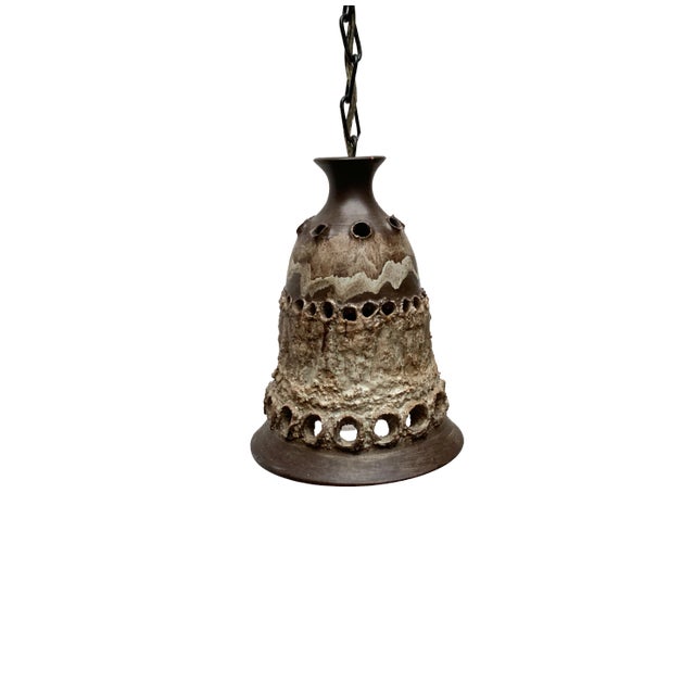 Mid-Century Modern Danish Brutalist Ceramic Pendant from Judi Kunst For Sale