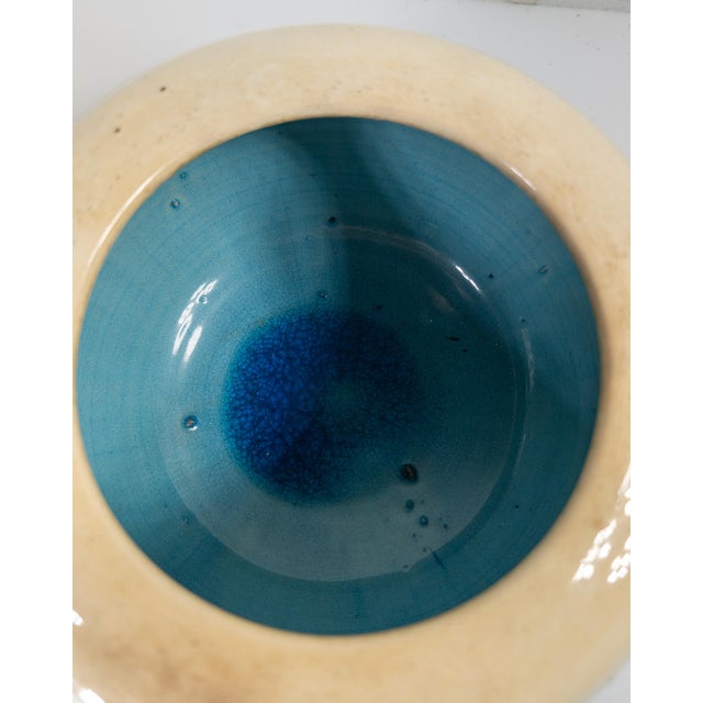 Blue Early 20th Century Japanese Blue and White Awaji Glaze Bowl For Sale - Image 8 of 13