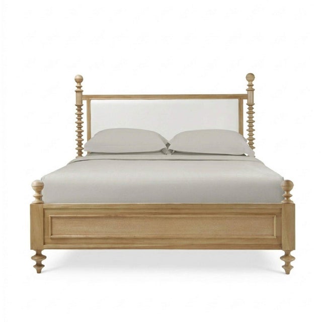 Bobbin Post King Bed in Fruitwood Finish For Sale - Image 4 of 4