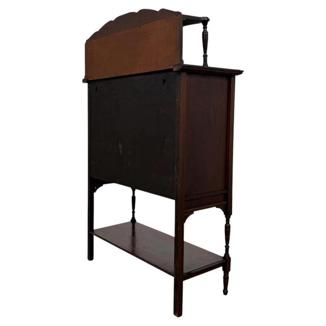 Wood Antique Early 20th Century English Edwardian Mahogany Display Cabinet Vitrine For Sale - Image 7 of 11