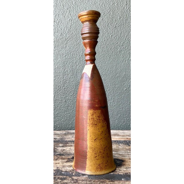 Vintage Handcrafted Studio Pottery Bottle For Sale - Image 10 of 13