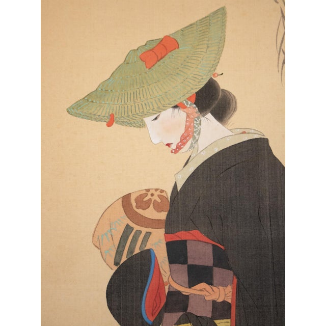 "Kimono Beauty" by Kojo, Japanese Silk Scroll Painting For Sale - Image 12 of 18