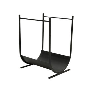 Mid Century Iron Firewood Holder For Sale