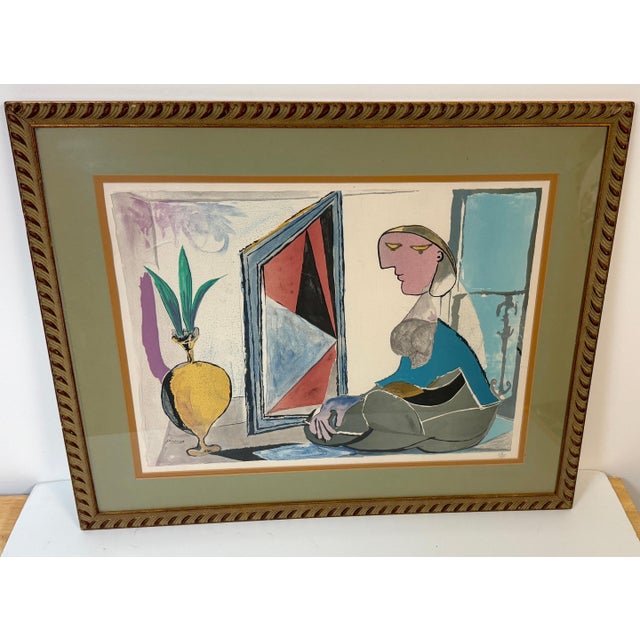 After Pablo Picasso (1881–1973), Femme au Miroir (Woman at the Mirror), 128/325 Limited Edition Color Lithograph After...