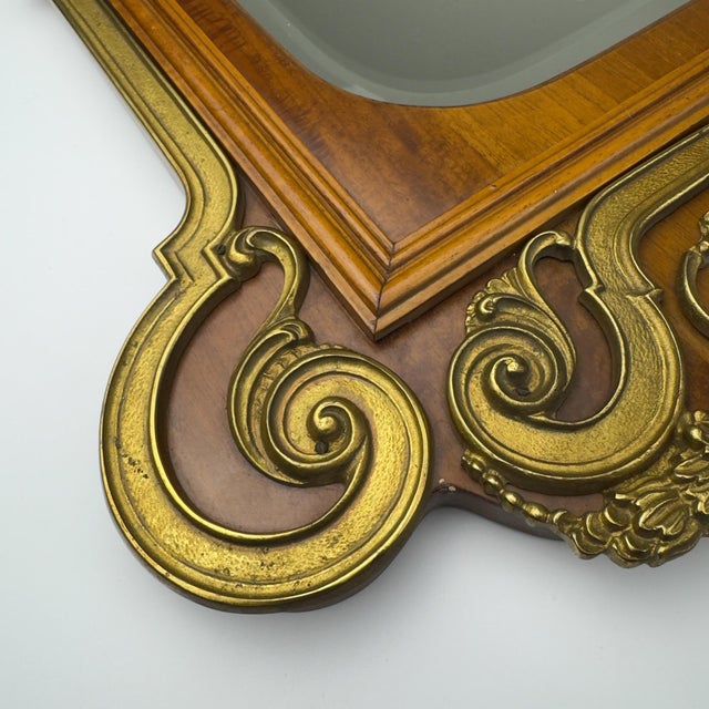 Large Vintage Wooden Wall Mirror, Italy, 1950s For Sale - Image 16 of 18