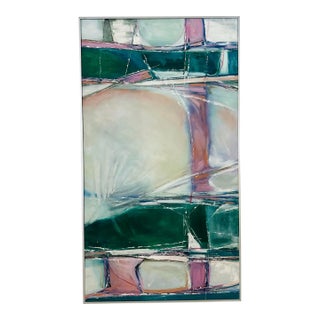 Vintage Colorful Abstract Painting For Sale