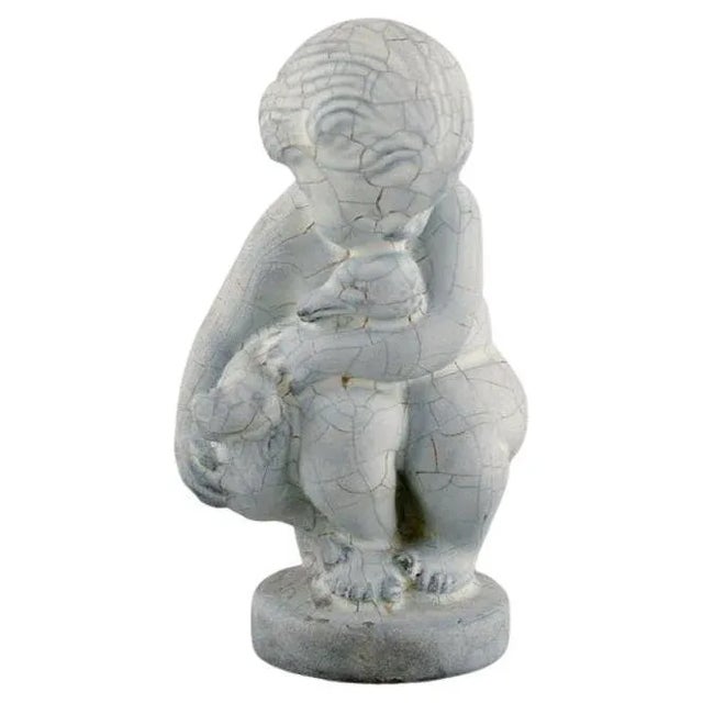 Gray Kähler Leda and the Swan Glazed Stoneware Figure, Denmark For Sale - Image 8 of 8