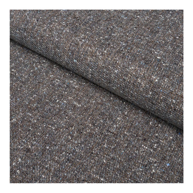 Sample - Schumacher Clarke Donegal Wool Blend Fabric in Dark Grey For Sale
