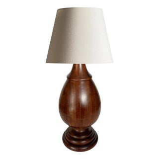 Minimalist Brown Wooden Lamp, 1960s For Sale