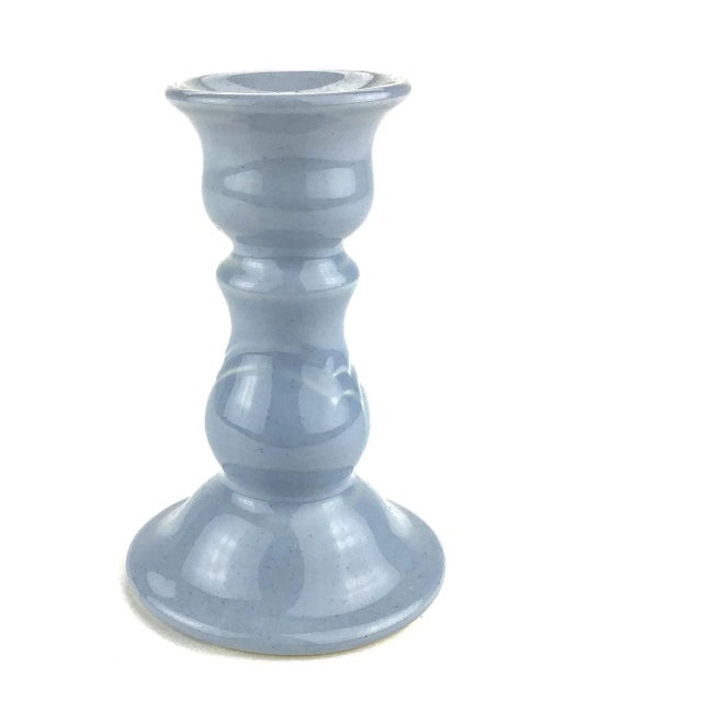 Pale Blue Ceramic Candle Holders a Pair Chairish